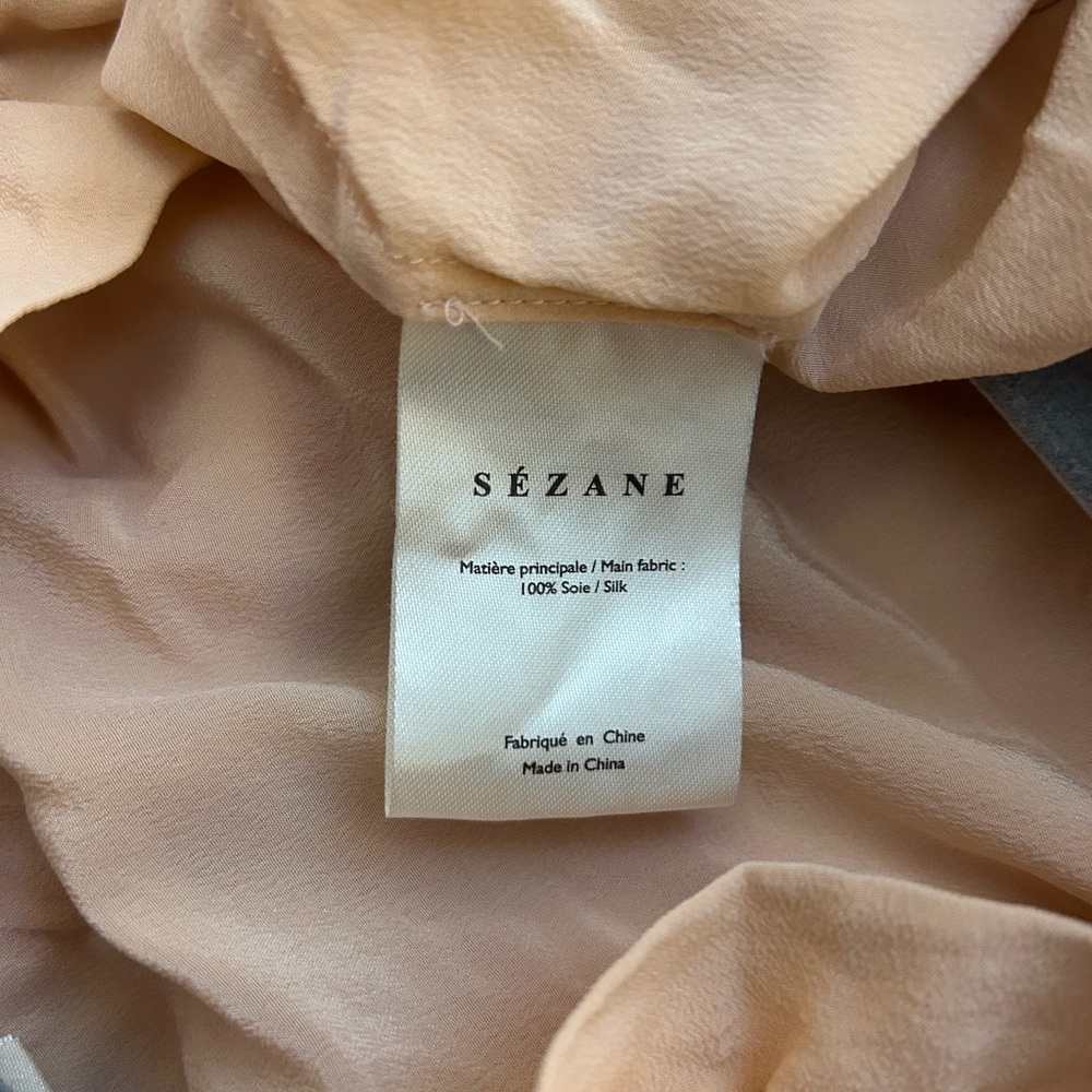 Sezane Peach Button-Down Blouse - image 5